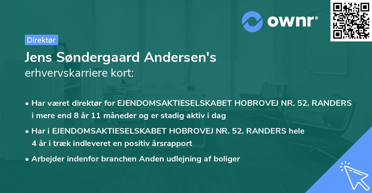 Jens Søndergaard Andersen's erhvervskarriere kort