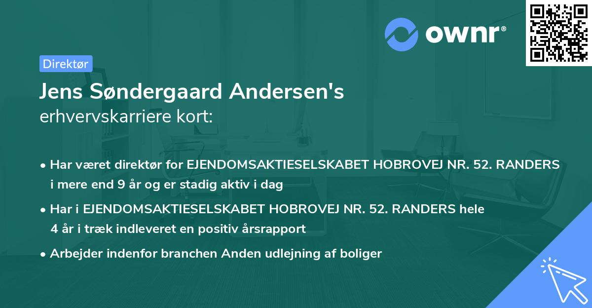 Jens Søndergaard Andersen's erhvervskarriere kort