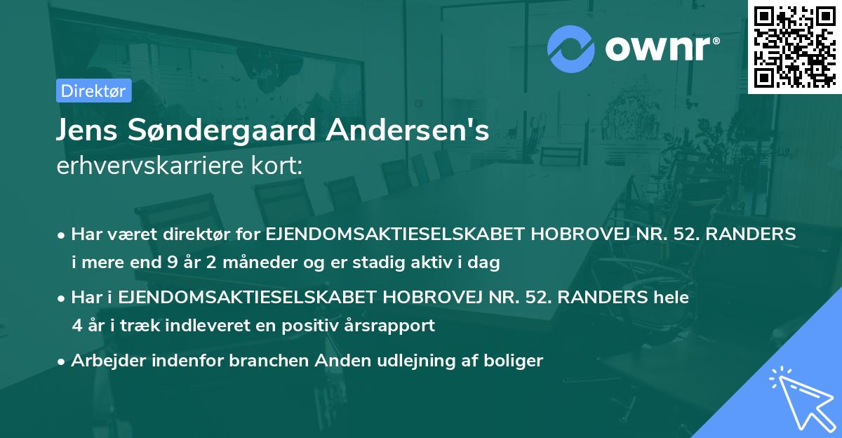 Jens Søndergaard Andersen's erhvervskarriere kort