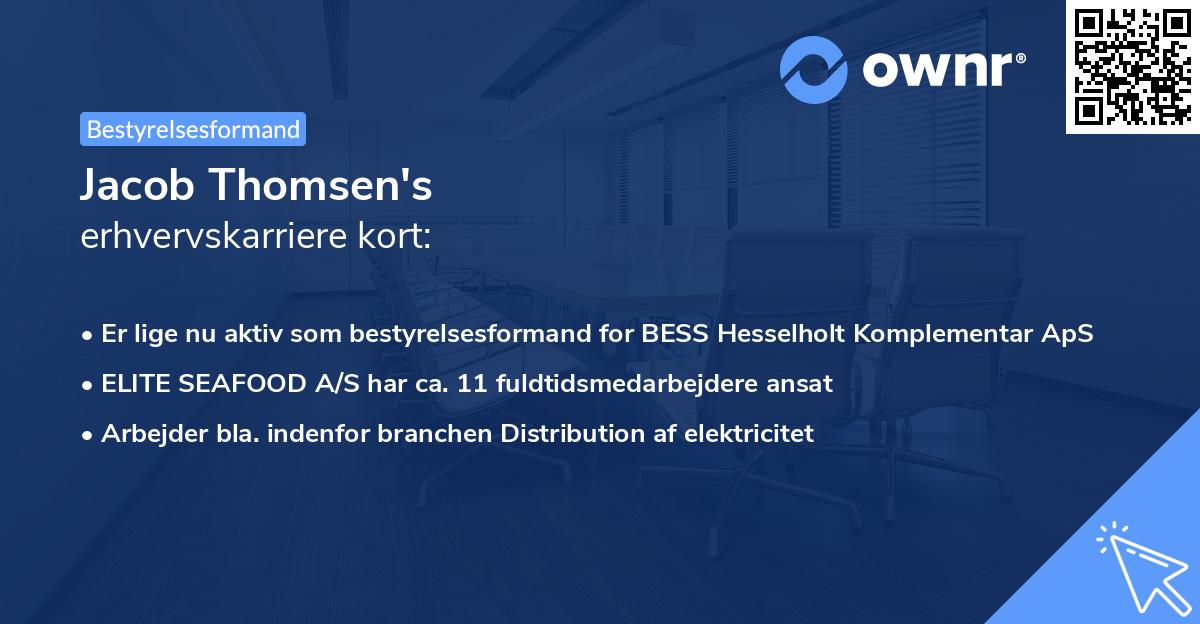 Jacob Thomsen's erhvervskarriere kort