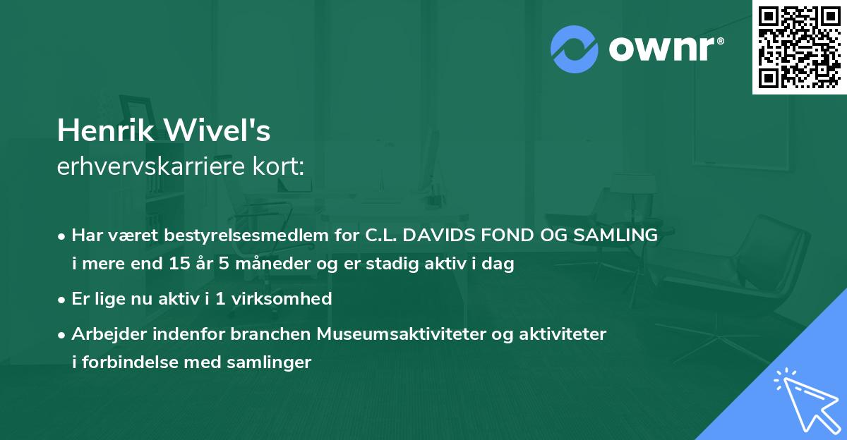 Henrik Wivel's erhvervskarriere kort