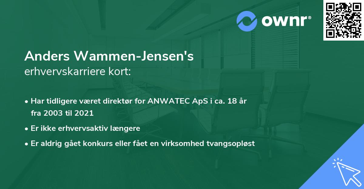 Anders Wammen-Jensen's erhvervskarriere kort