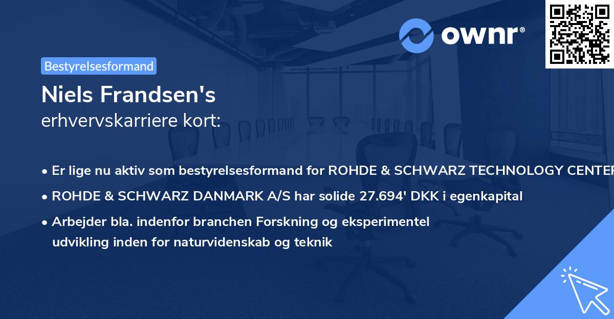 Niels Frandsen's erhvervskarriere kort