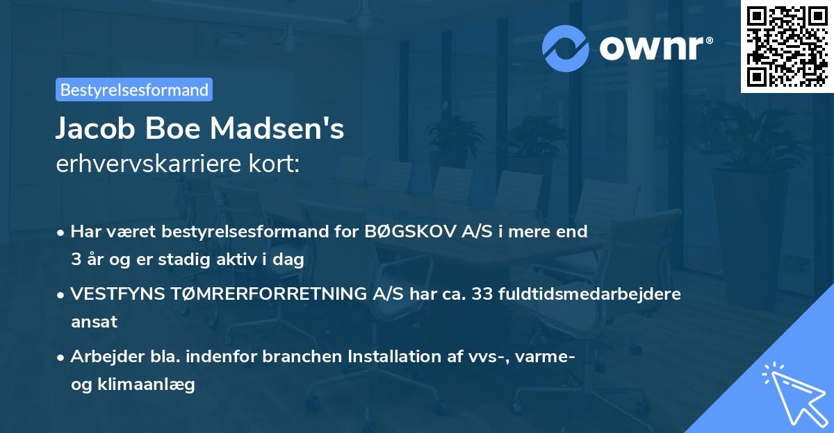 Jacob Boe Madsen's erhvervskarriere kort