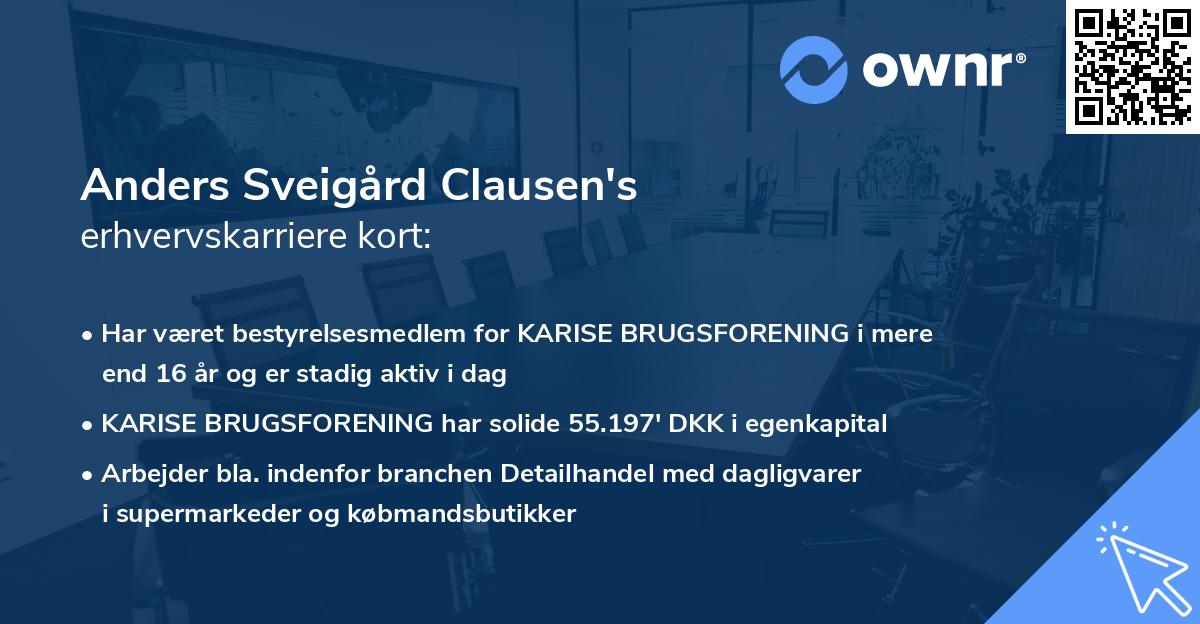 Anders Sveigård Clausen's erhvervskarriere kort