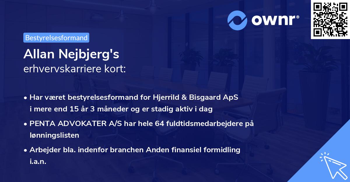 Allan Nejbjerg's erhvervskarriere kort