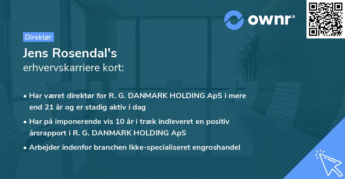 Jens Rosendal's erhvervskarriere kort