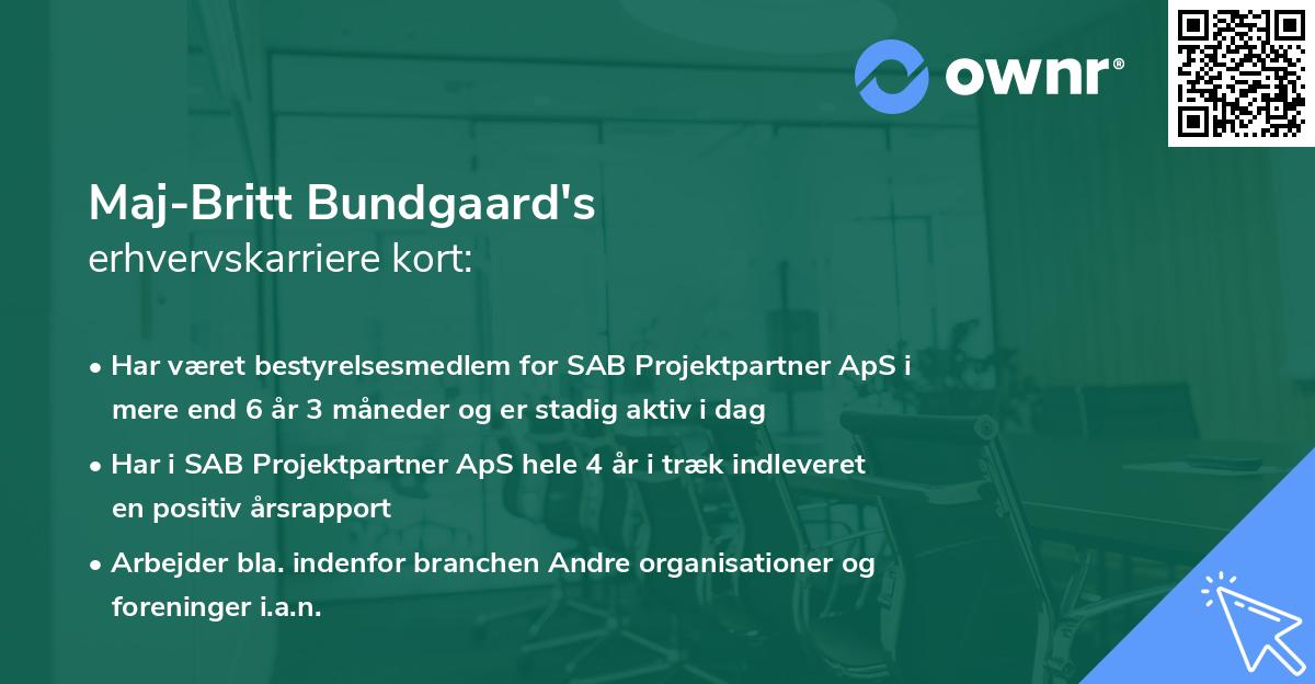 Maj-Britt Bundgaard's erhvervskarriere kort
