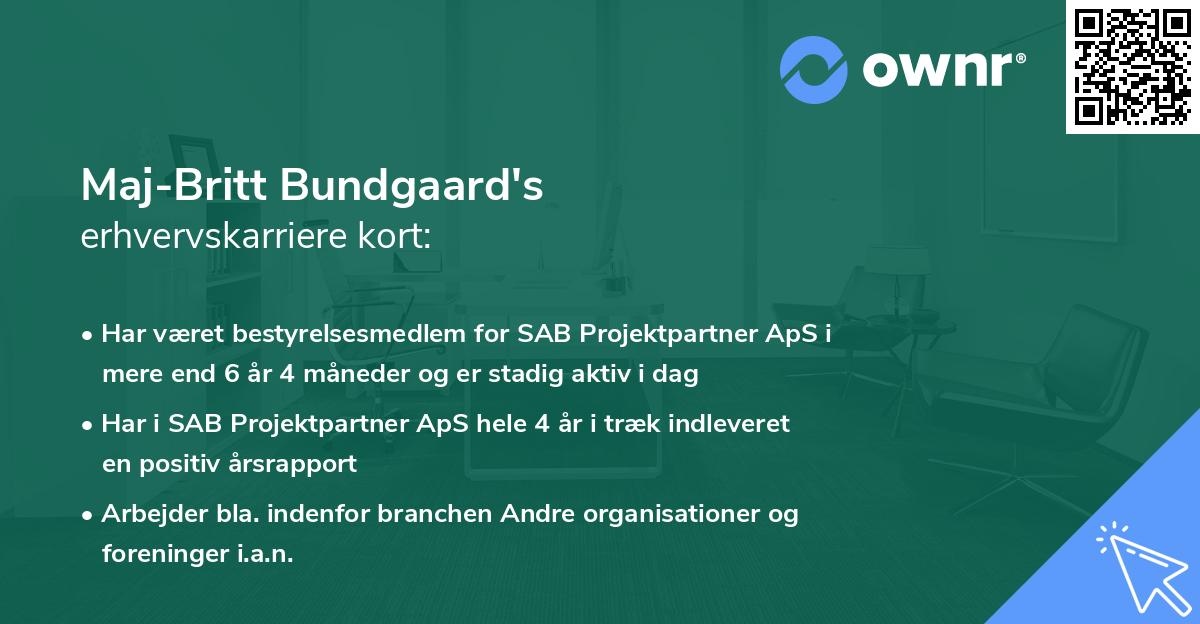 Maj-Britt Bundgaard's erhvervskarriere kort
