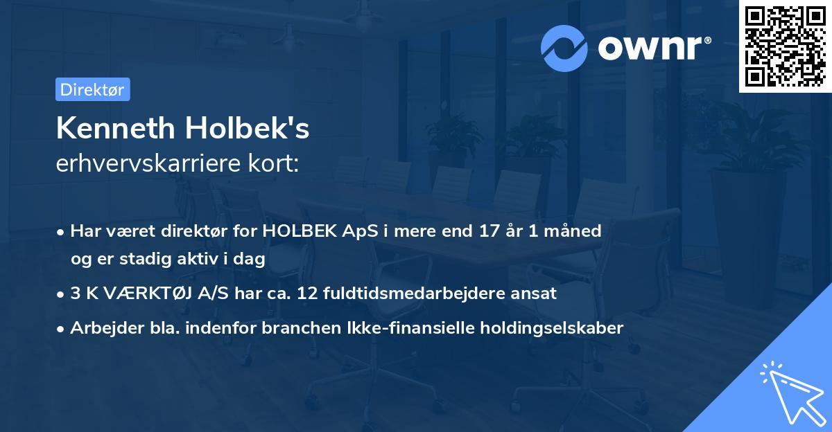 Kenneth Holbek's erhvervskarriere kort