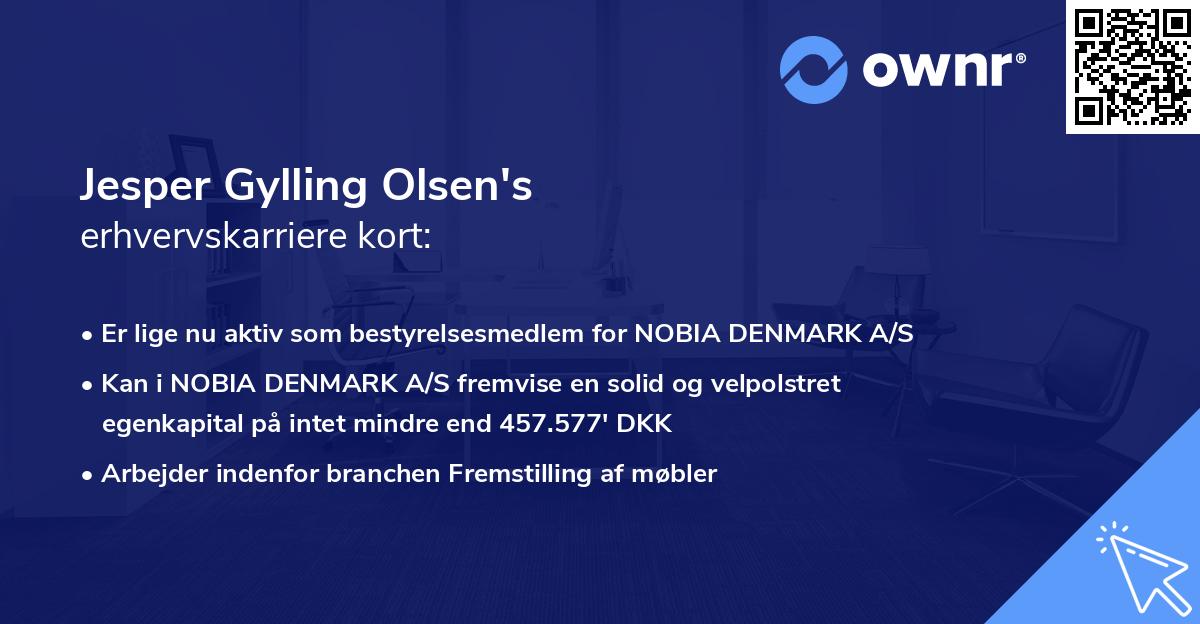 Jesper Gylling Olsen's erhvervskarriere kort