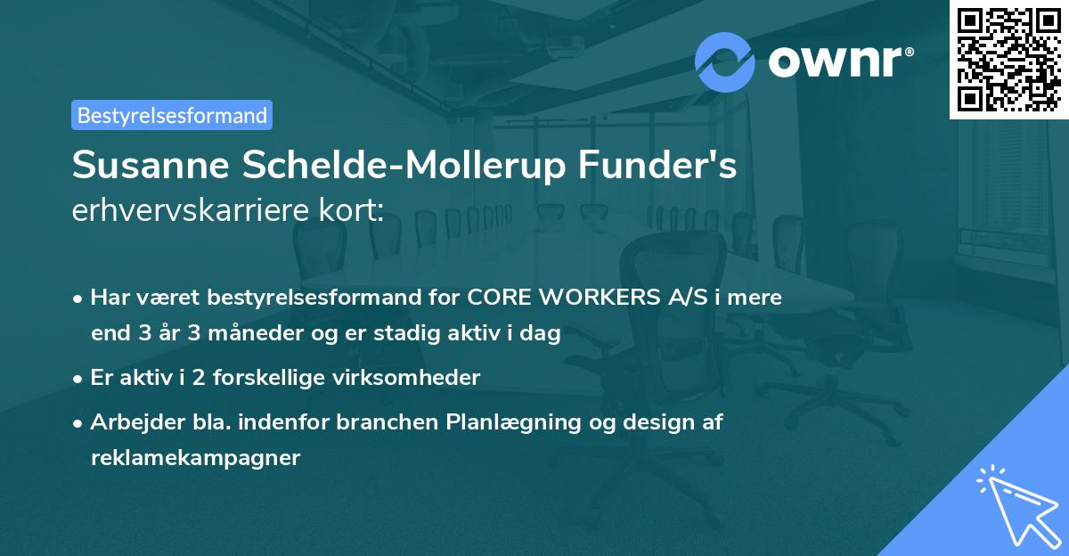 Susanne Schelde-Mollerup Funder's erhvervskarriere kort