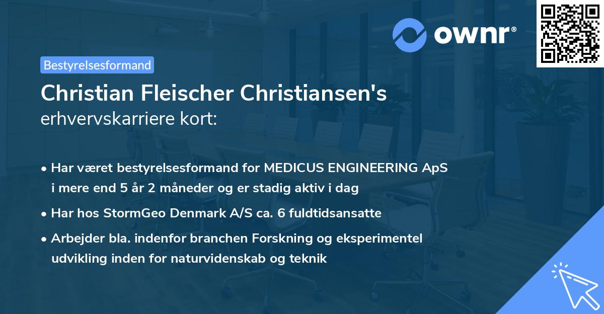 Christian Fleischer Christiansen's erhvervskarriere kort