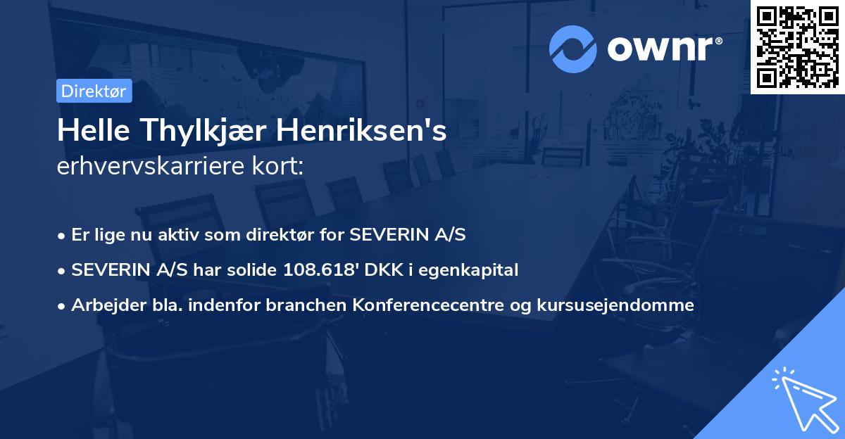 Helle Thylkjær Henriksen's erhvervskarriere kort