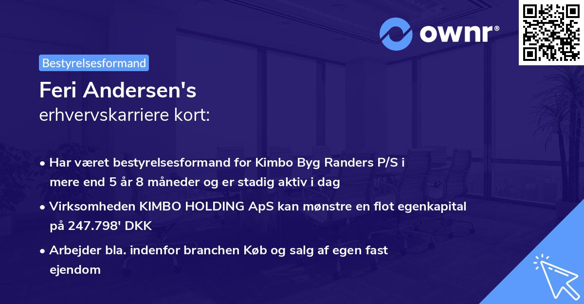 Feri Andersen's erhvervskarriere kort