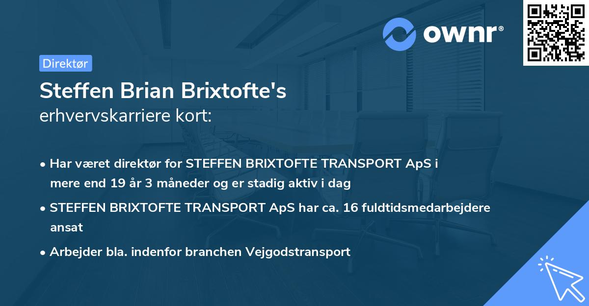 Steffen Brian Brixtofte's erhvervskarriere kort