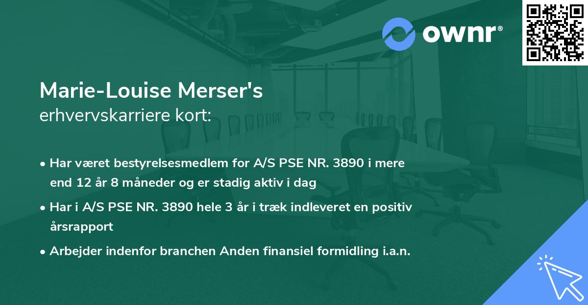 Marie-Louise Merser's erhvervskarriere kort