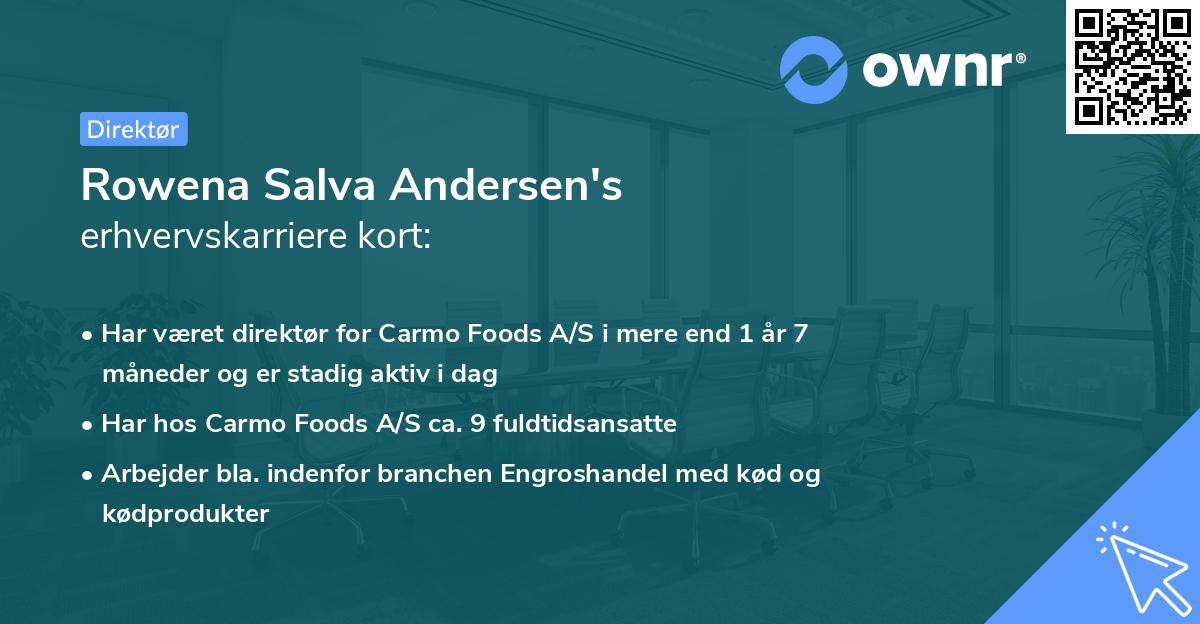 Rowena Salva Andersen's erhvervskarriere kort