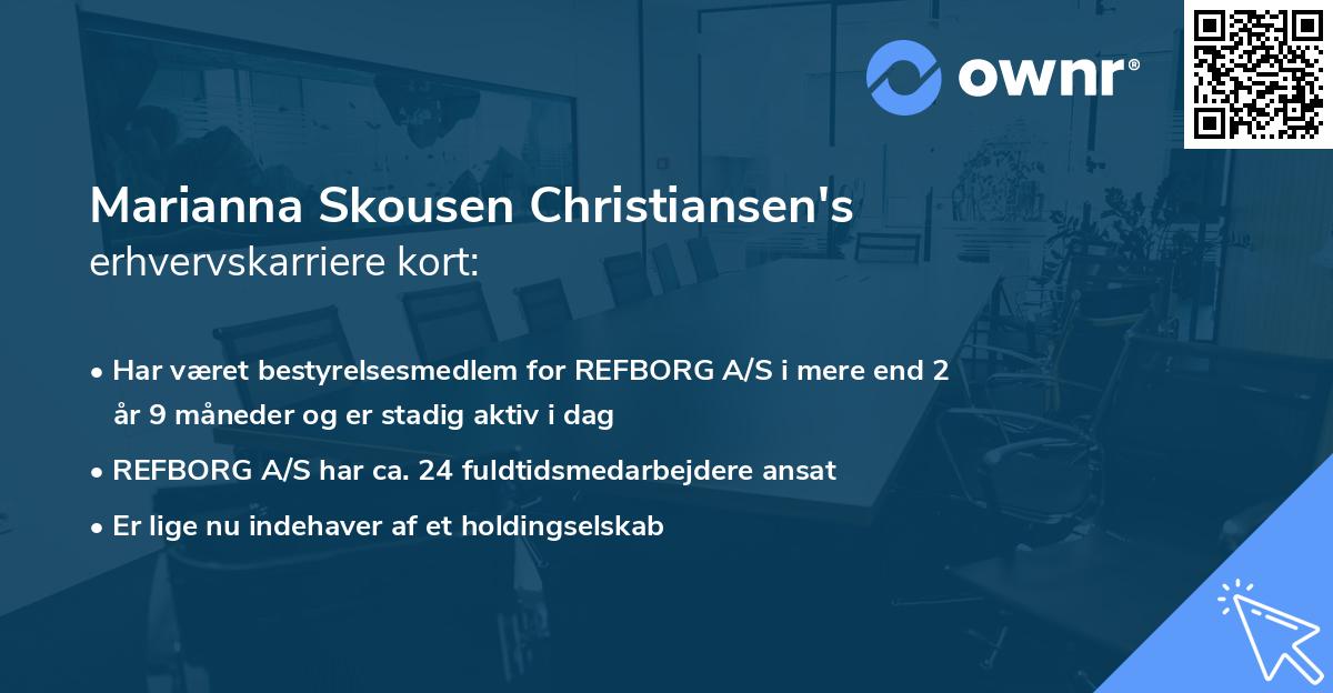 Marianna Skousen Christiansen's erhvervskarriere kort