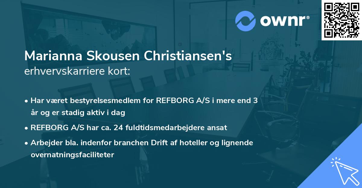 Marianna Skousen Christiansen's erhvervskarriere kort