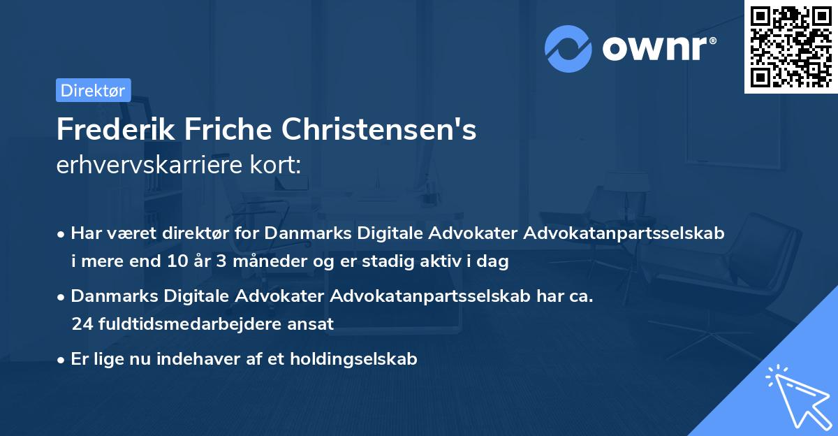 Frederik Friche Christensen's erhvervskarriere kort