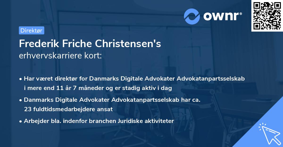 Frederik Friche Christensen's erhvervskarriere kort
