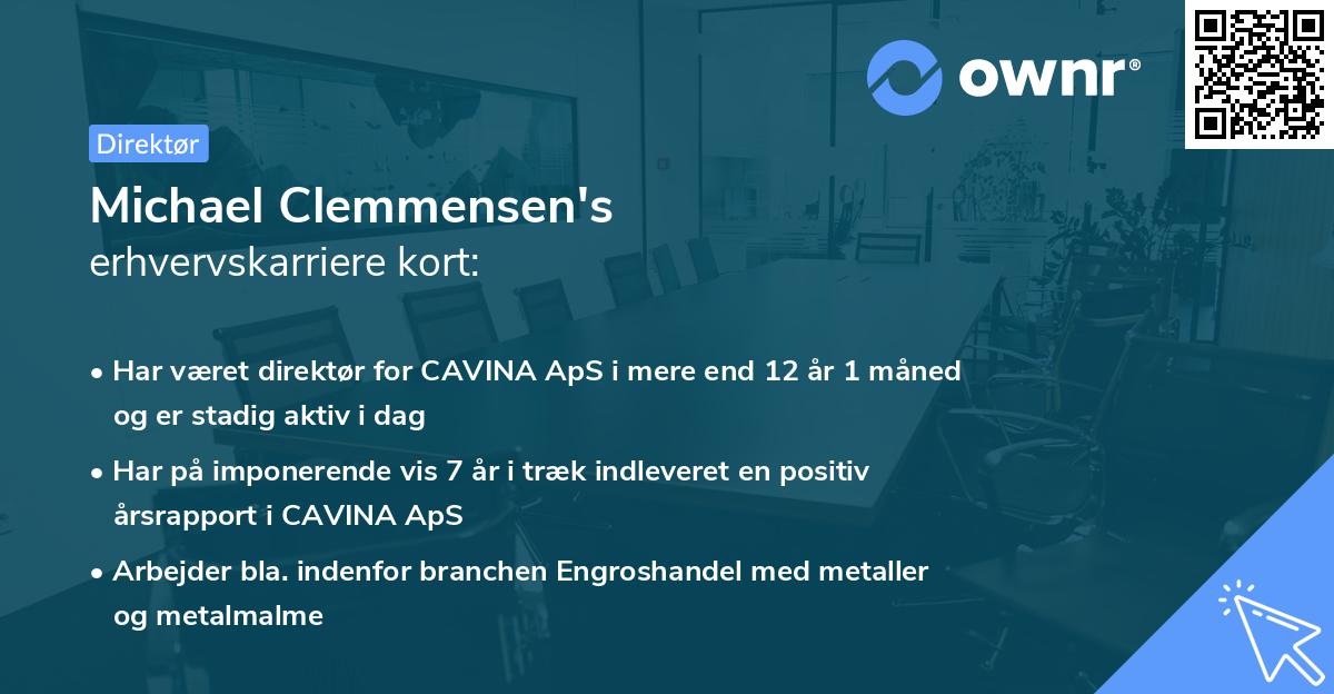 Michael Clemmensen's erhvervskarriere kort