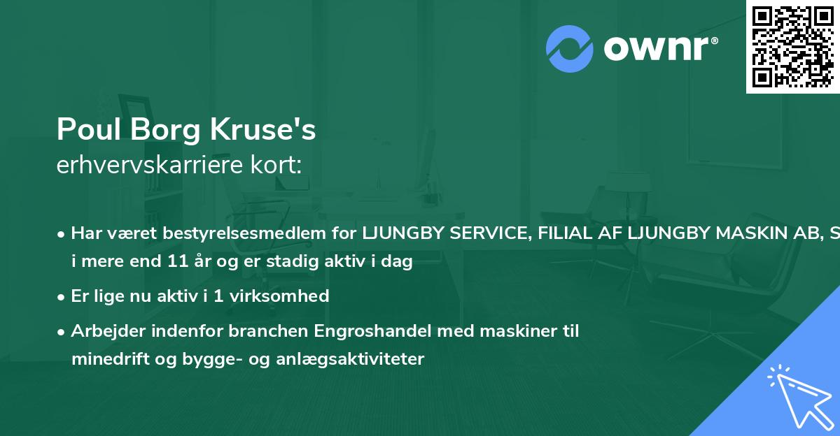 Poul Borg Kruse's erhvervskarriere kort