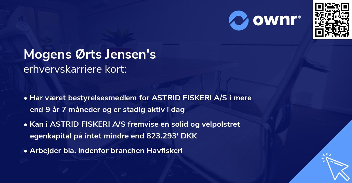 Mogens Ørts Jensen's erhvervskarriere kort