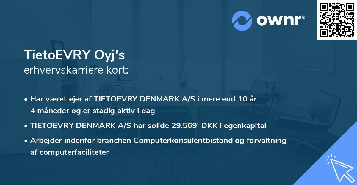 TietoEVRY Oyj's erhvervskarriere kort