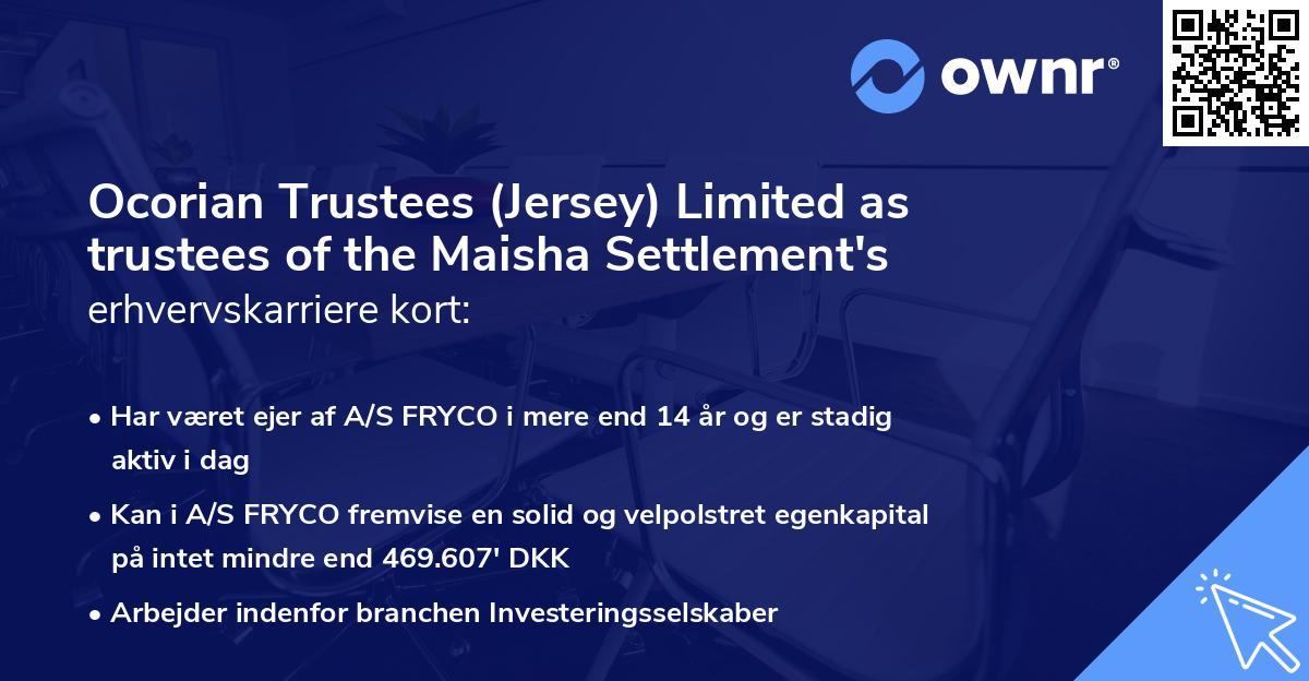 Ocorian Trustees (Jersey) Limited as trustees of the Maisha Settlement's erhvervskarriere kort