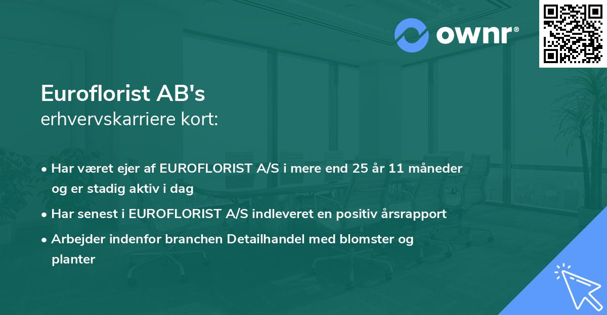 Euroflorist AB's erhvervskarriere kort