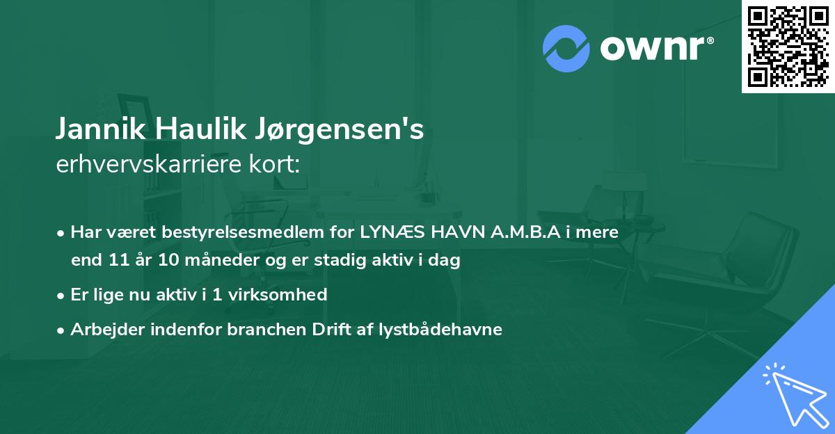 Jannik Haulik Jørgensen's erhvervskarriere kort