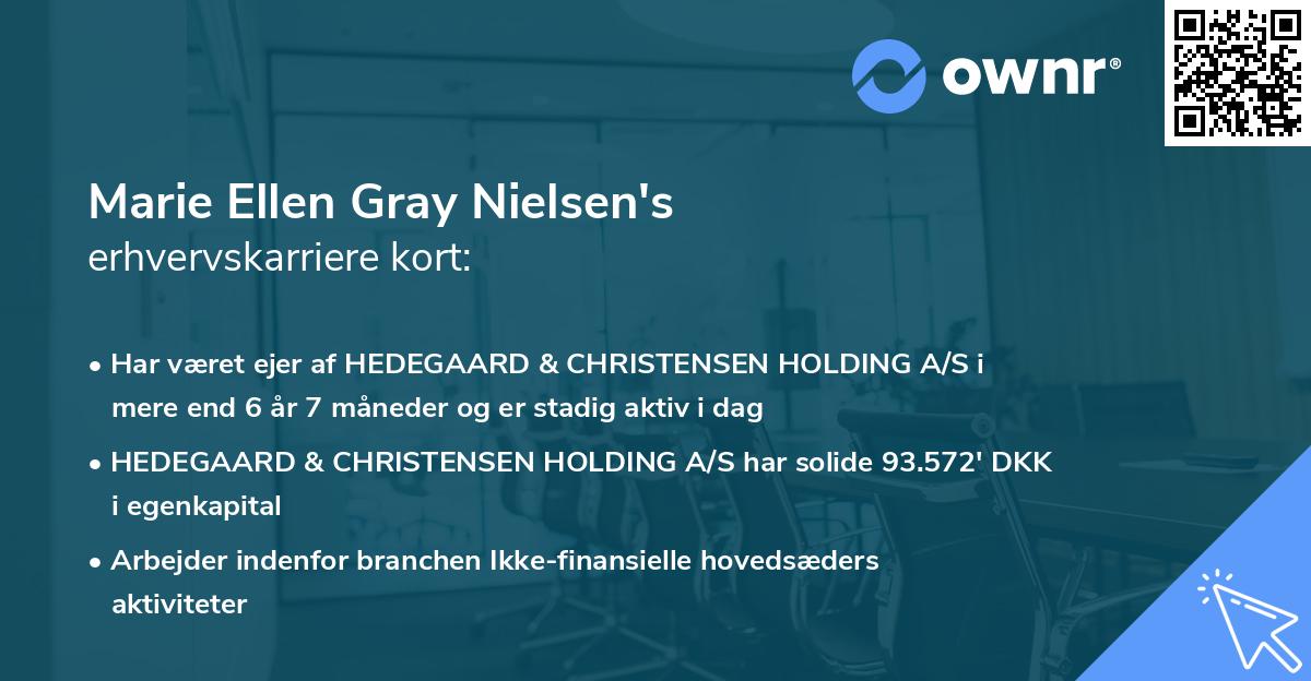 Marie Ellen Gray Nielsen's erhvervskarriere kort