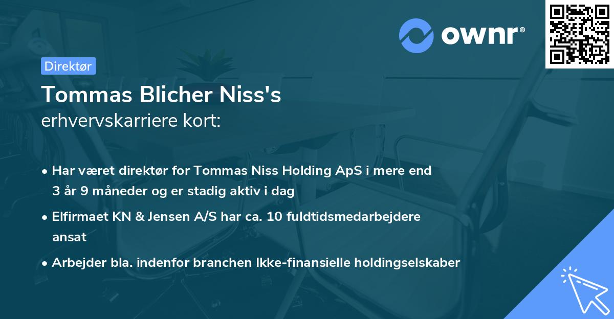 Tommas Blicher Niss's erhvervskarriere kort