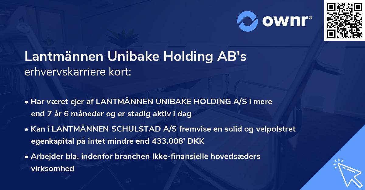 Lantmännen Unibake Holding AB's erhvervskarriere kort