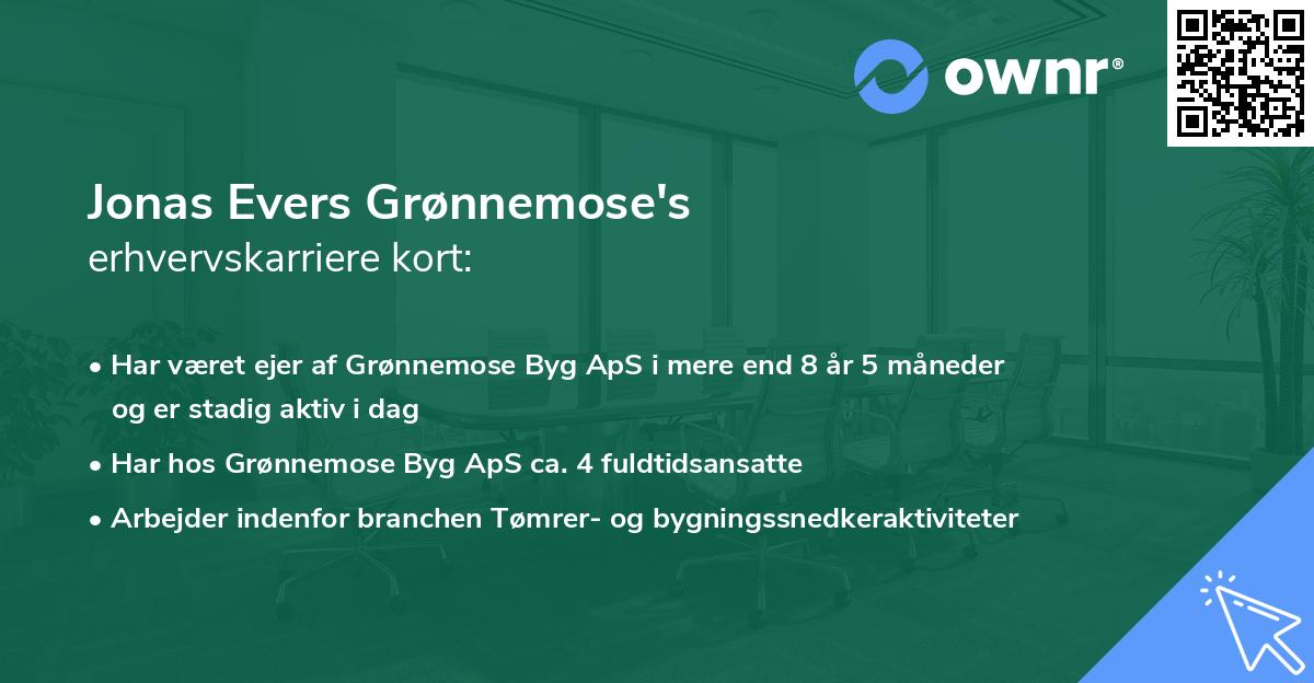Jonas Evers Grønnemose's erhvervskarriere kort