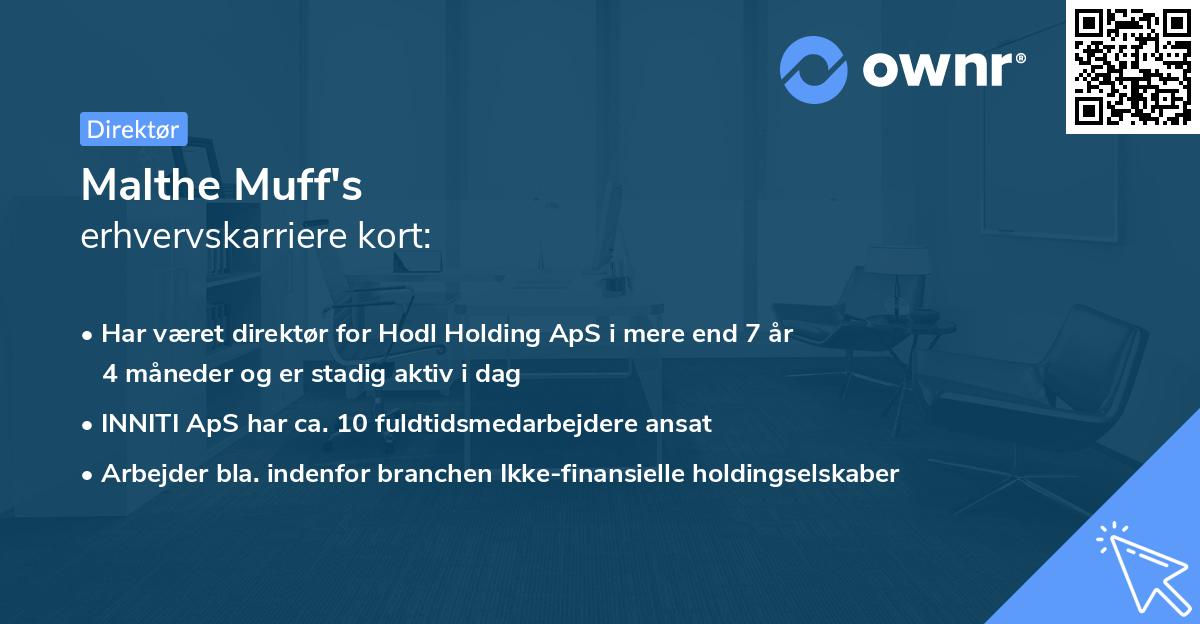Malthe Muff's erhvervskarriere kort