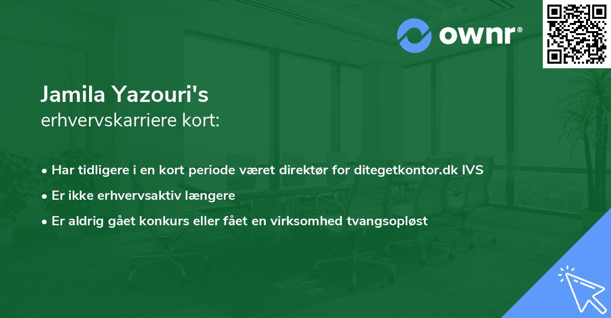 Jamila Yazouri's erhvervskarriere kort