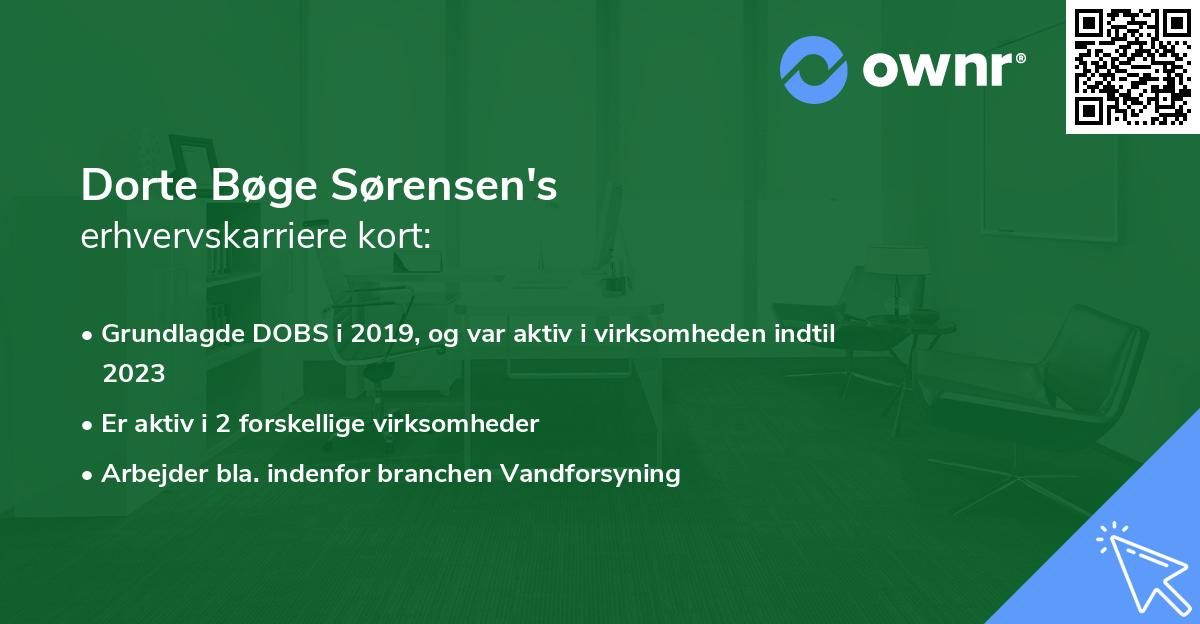 Dorte Bøge Sørensen's erhvervskarriere kort