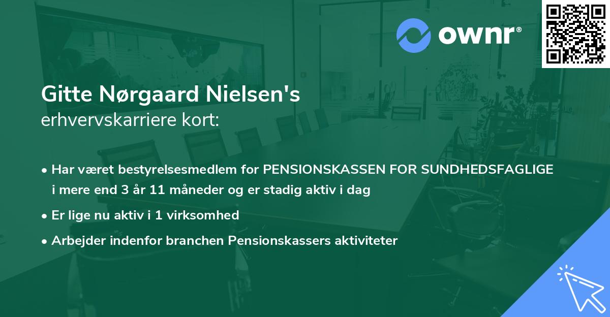 Gitte Nørgaard Nielsen's erhvervskarriere kort