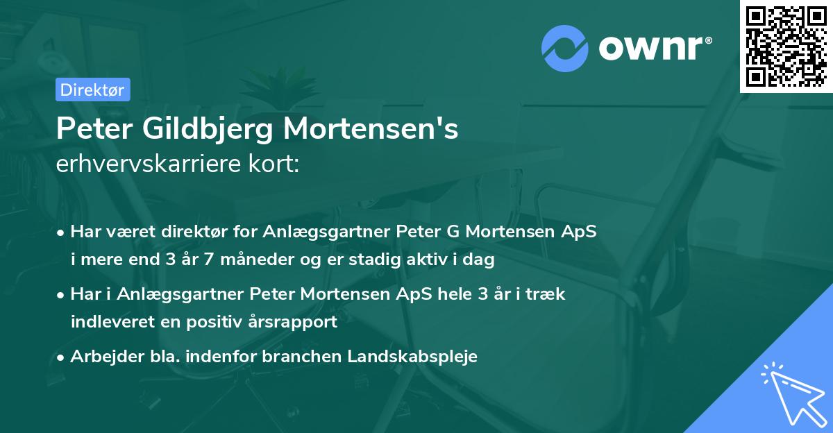 Peter Gildbjerg Mortensen's erhvervskarriere kort