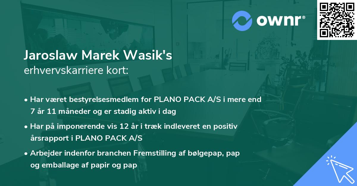Jaroslaw Marek Wasik's erhvervskarriere kort