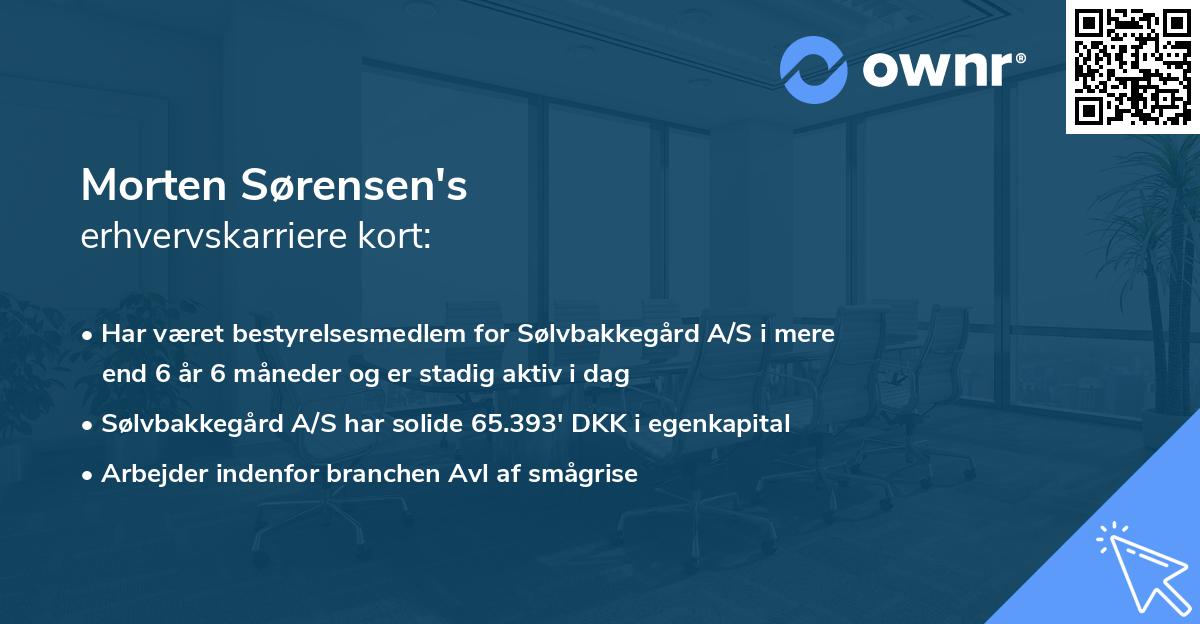 Morten Sørensen's erhvervskarriere kort