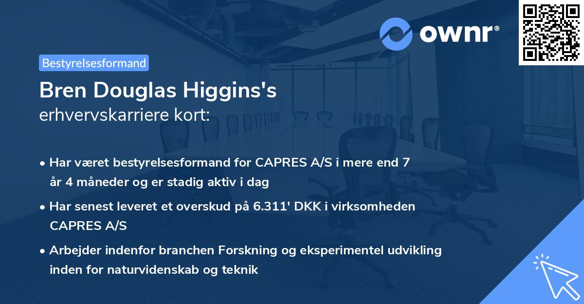 Bren Douglas Higgins's erhvervskarriere kort
