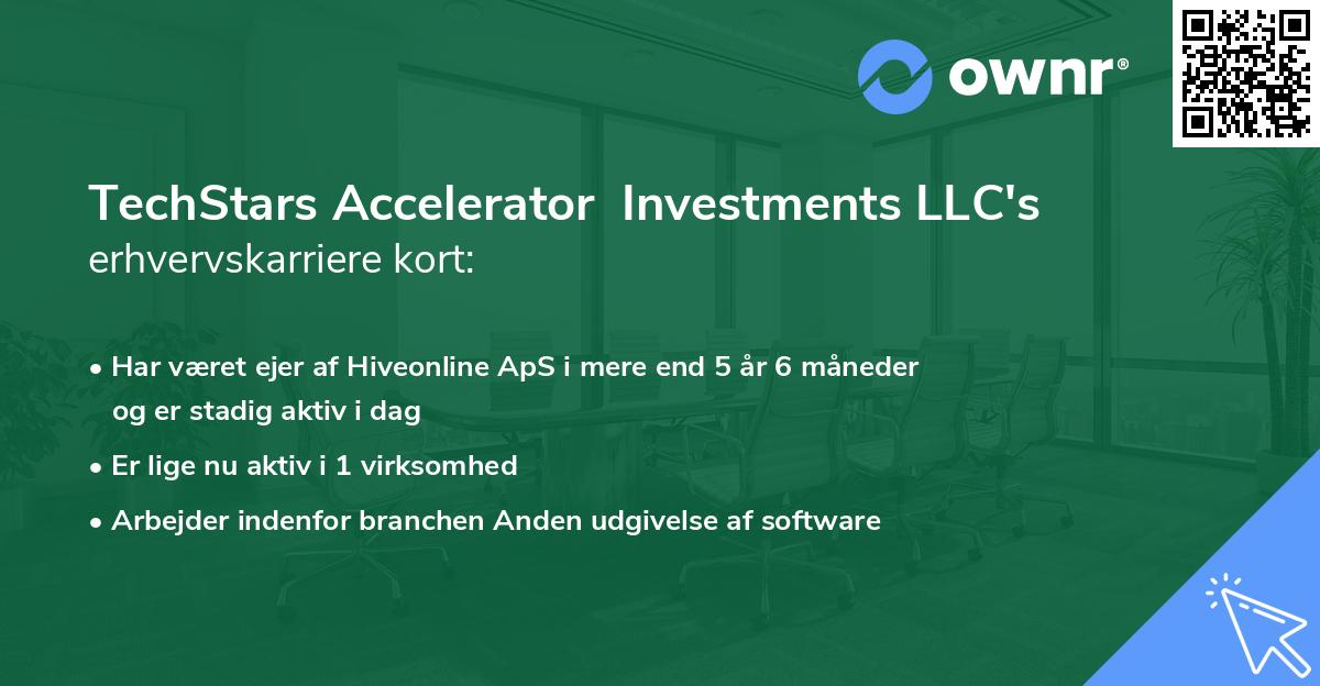 TechStars Accelerator  Investments LLC's erhvervskarriere kort