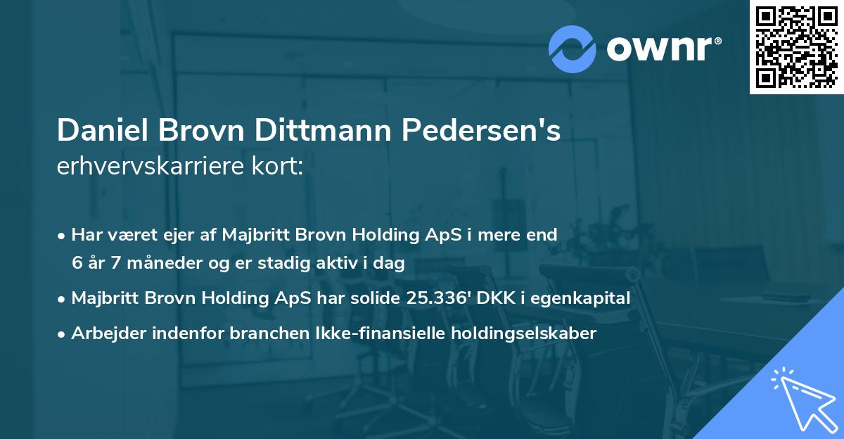 Daniel Brovn Dittmann Pedersen's erhvervskarriere kort