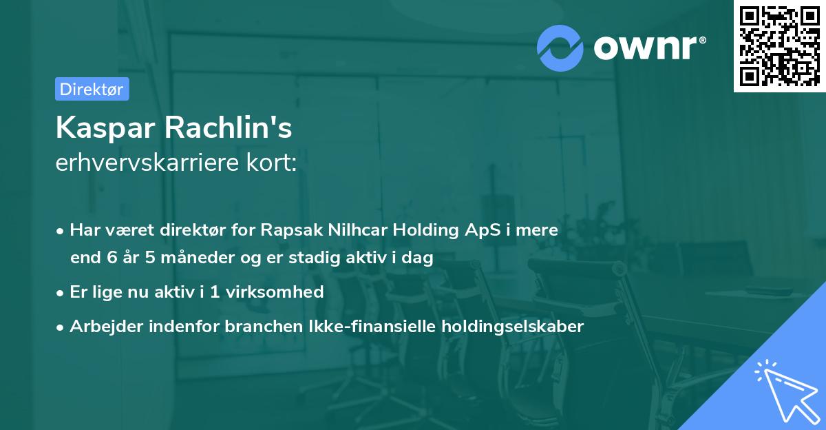 Kaspar Rachlin's erhvervskarriere kort