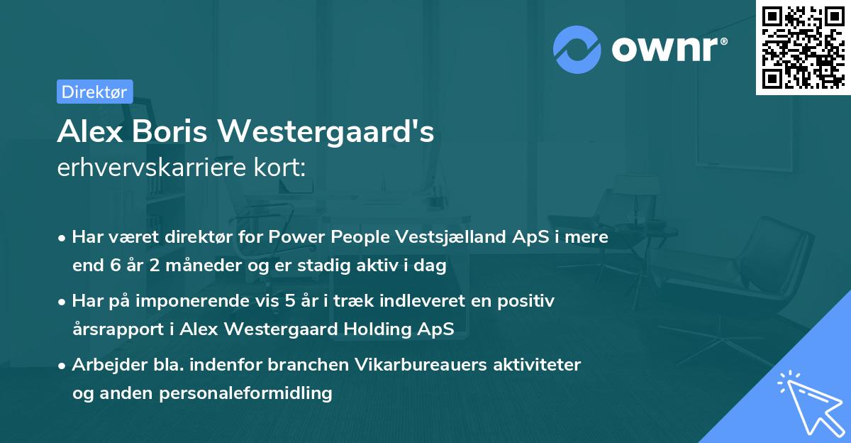 Alex Boris Westergaard's erhvervskarriere kort
