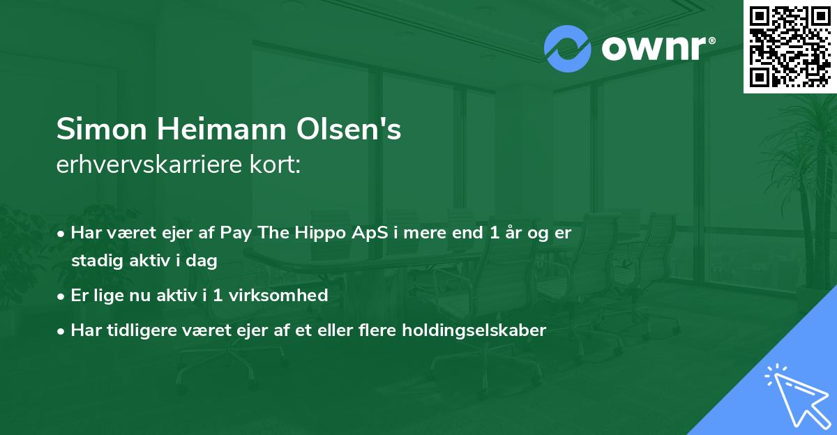 Simon Heimann Olsen's erhvervskarriere kort